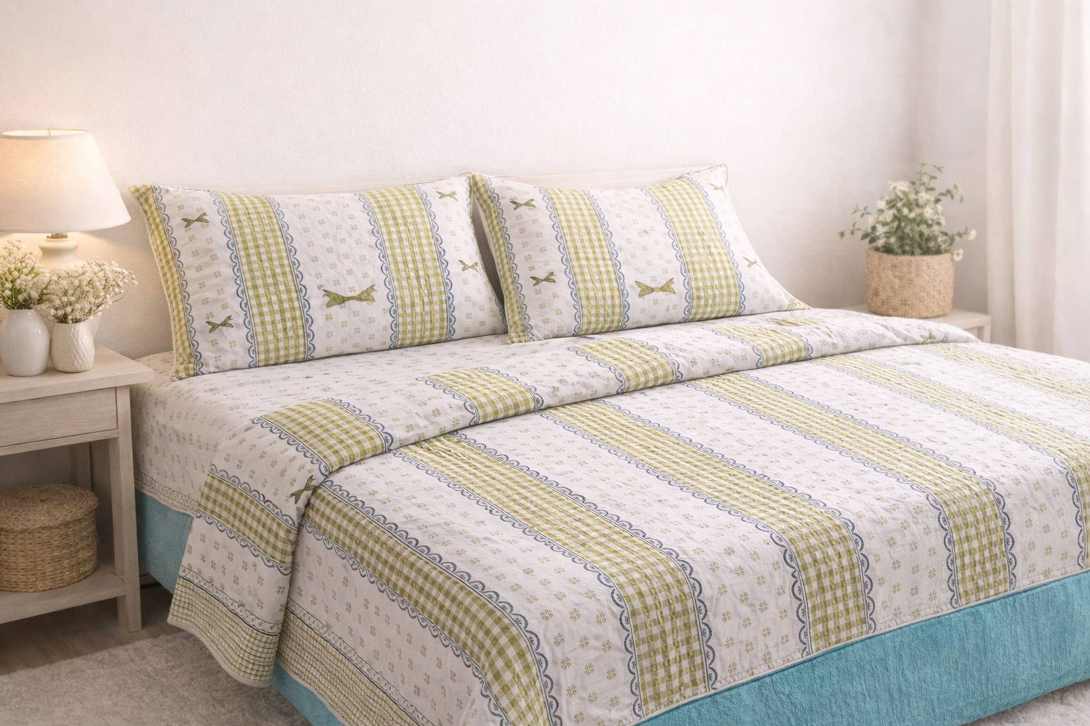 Premium Cotton Bedspread Set with Pillow Covers –  King Size & Queen Size