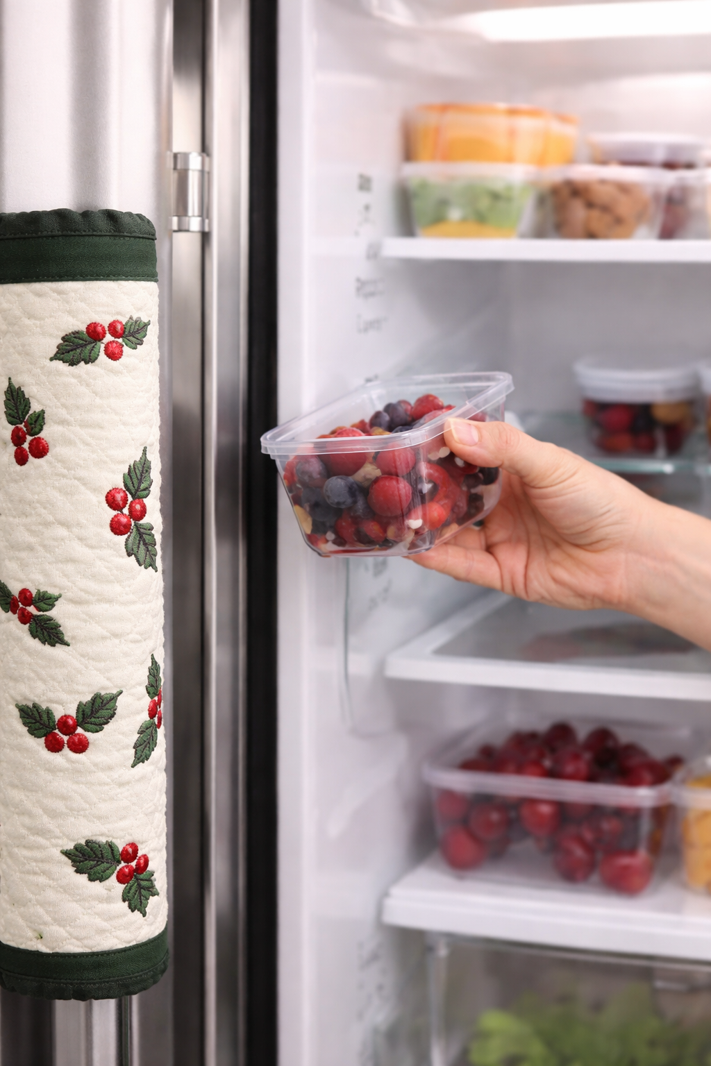 Premium Quilted Fridge Handle Covers – Festive Cotton Protective Handle Wraps (Set of 2)